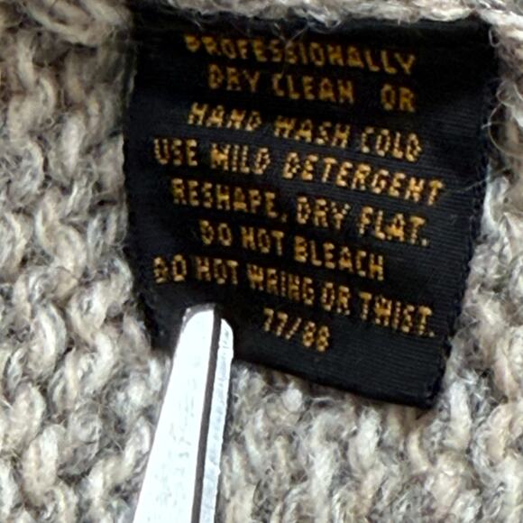 VTG 90s Eddie Bauer Jacket Womens Large Brown Wool Blend Chunky Knit Button Up - Picture 4 of 10